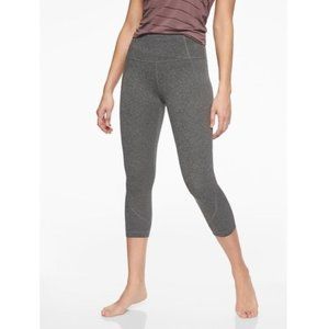 Athleta Gray Salutation Capri Powervita Crop Leggings